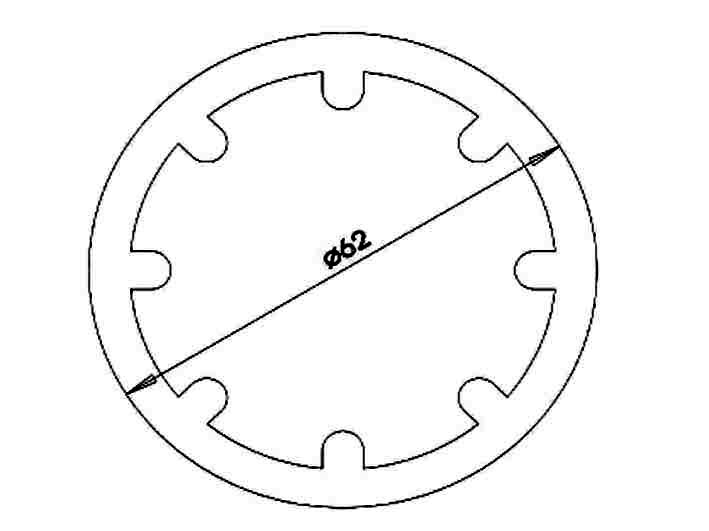 Stötta alum rör 62 mm (7,5m)