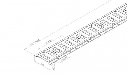 Surrningsskena galv L=3 m loadlok 3009