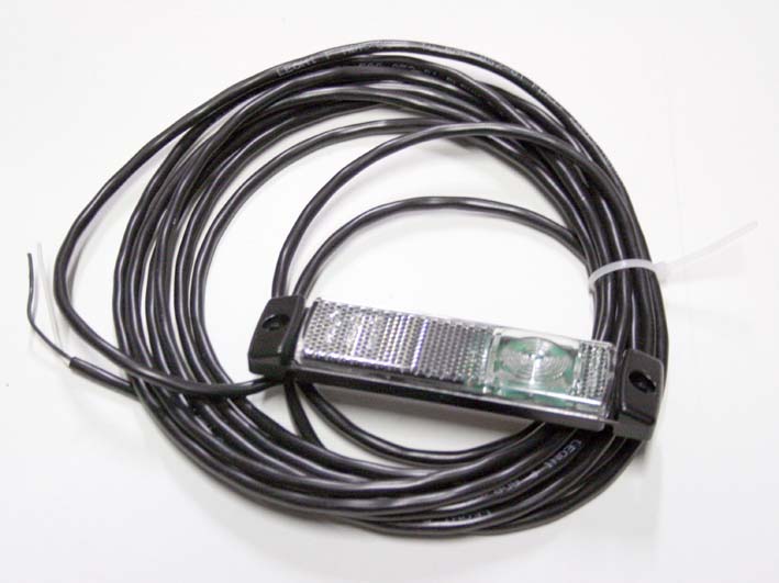 Positionslampa vit LED 10m kabel (svarta kortsidor